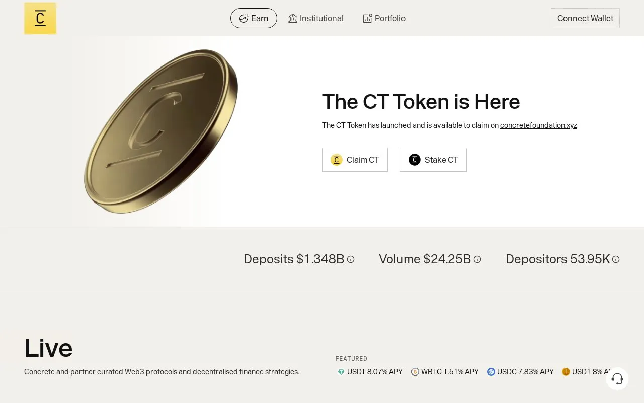 Concrete homepage screenshot