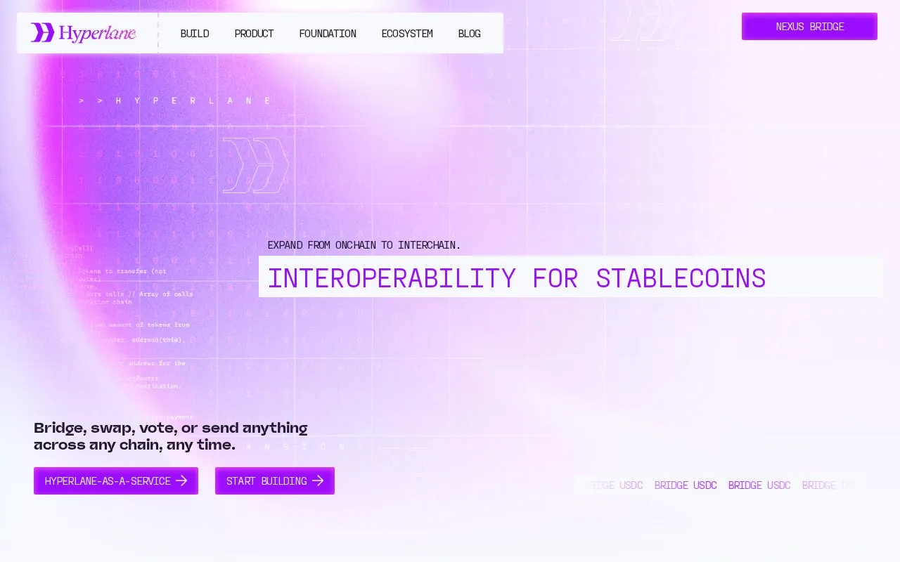Hyperlane homepage screenshot
