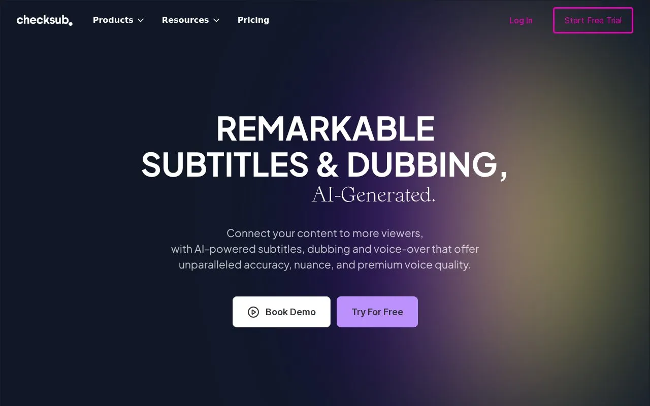 Checksub homepage screenshot
