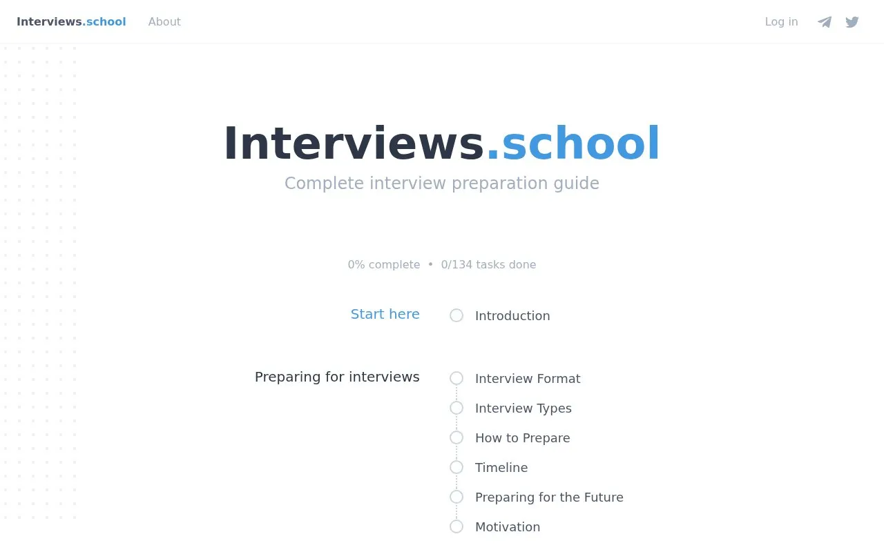 Interviews.school homepage screenshot