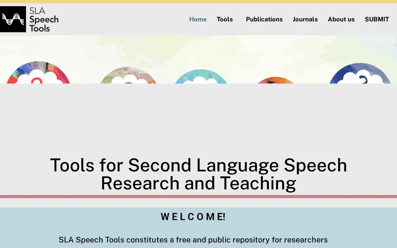 Tools for Second Language Speech Research and Teaching homepage screenshot