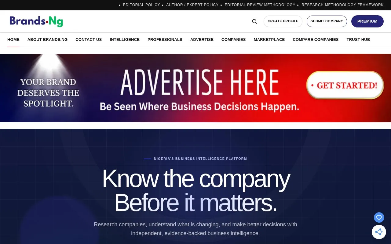 Brands.Ng homepage screenshot