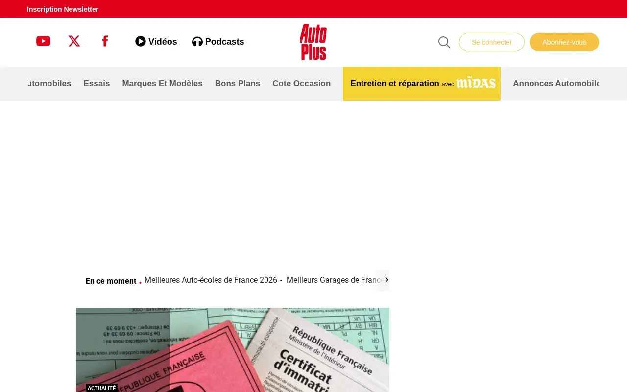Auto Plus homepage screenshot