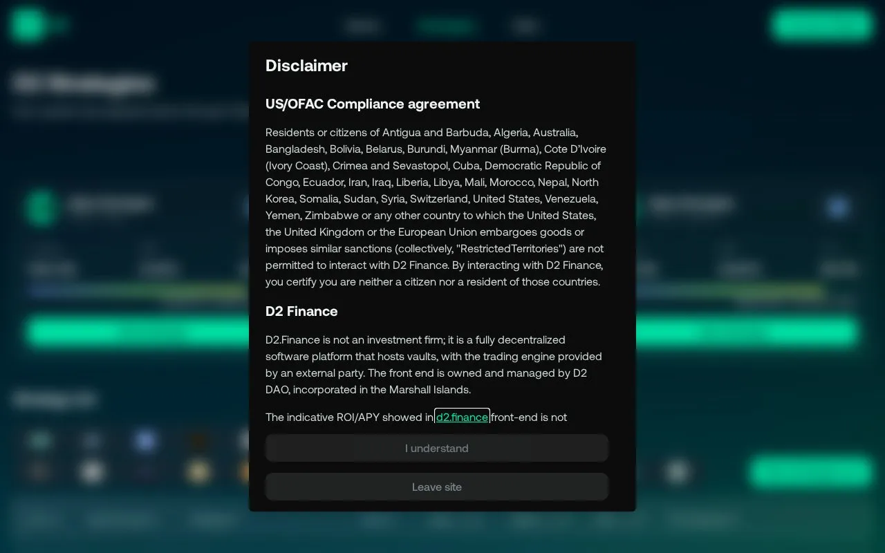 D2 Finance homepage screenshot