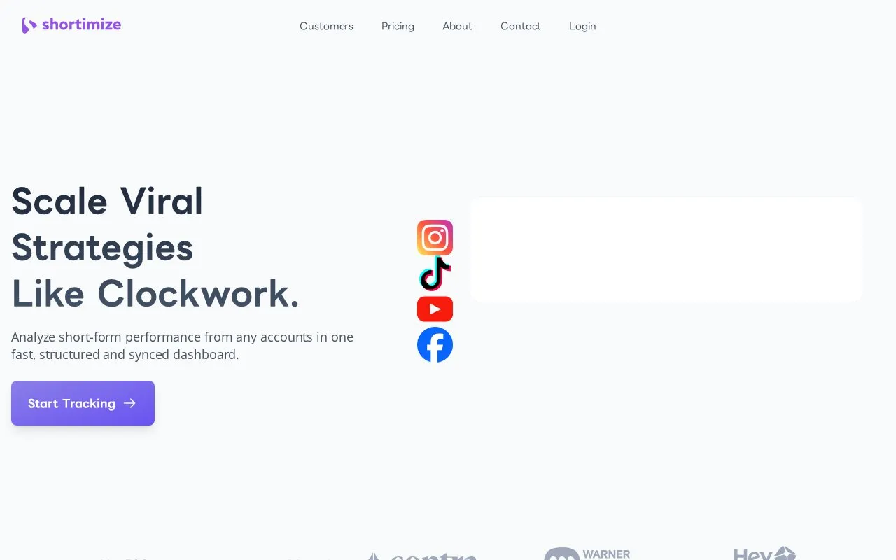 Shortimize homepage screenshot