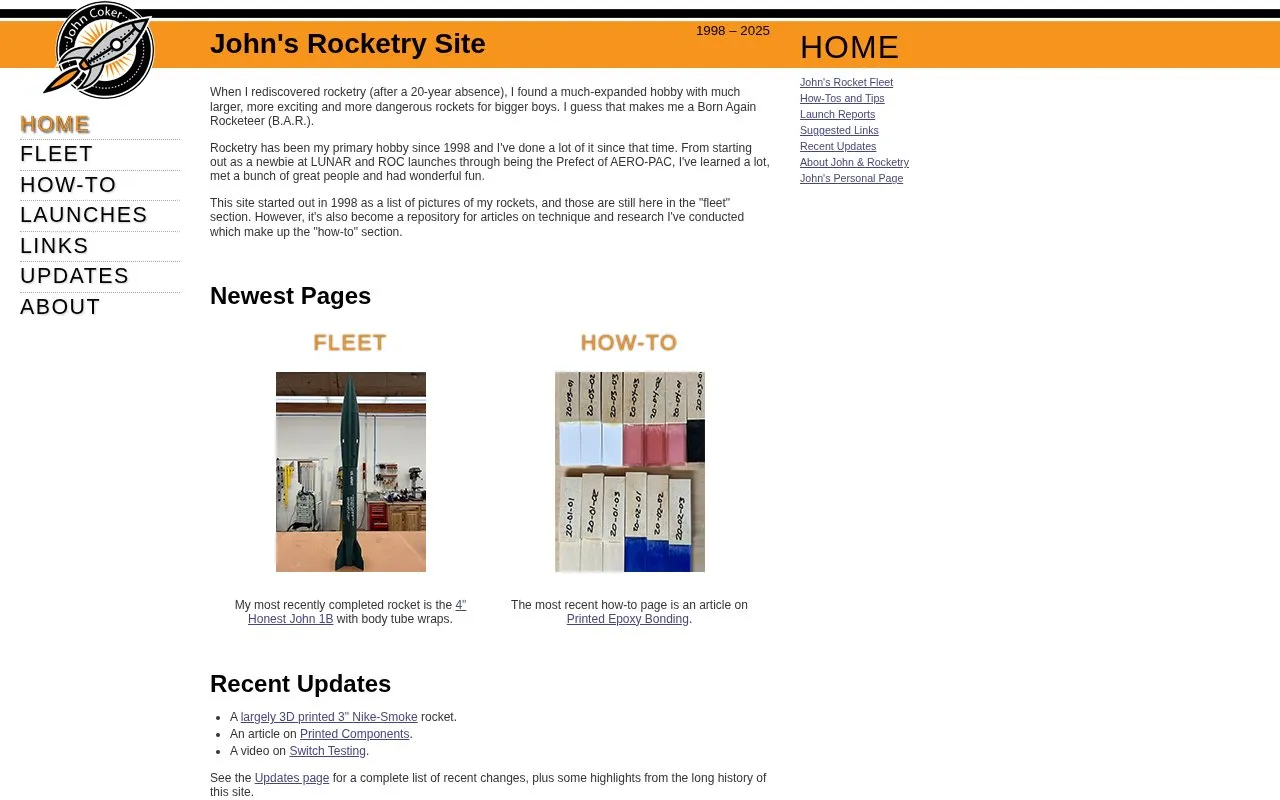 JCRocket homepage screenshot