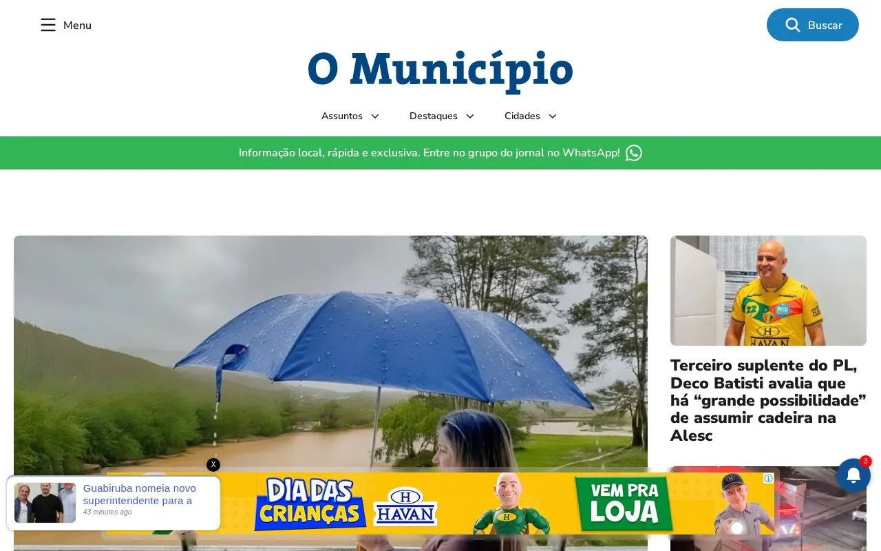 Município Dia a Dia homepage screenshot