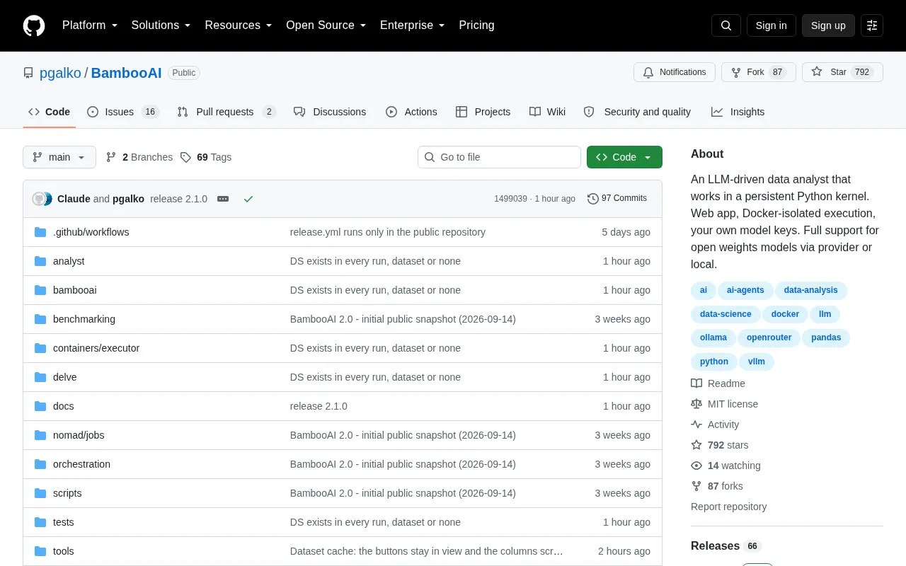 BambooAI homepage screenshot