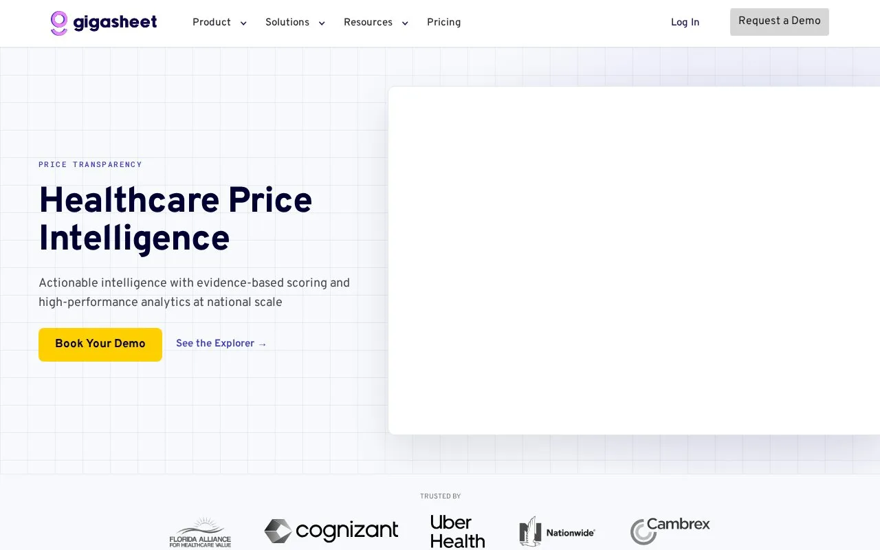 Gigasheet homepage screenshot