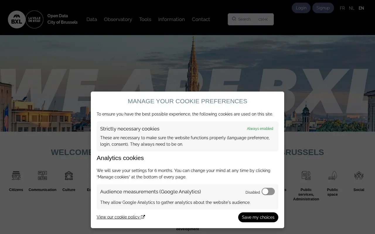 Opendata.brussel.be - Official Data Portal of the City of Brussels homepage screenshot