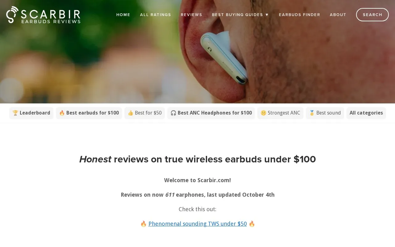 Scarbir homepage screenshot