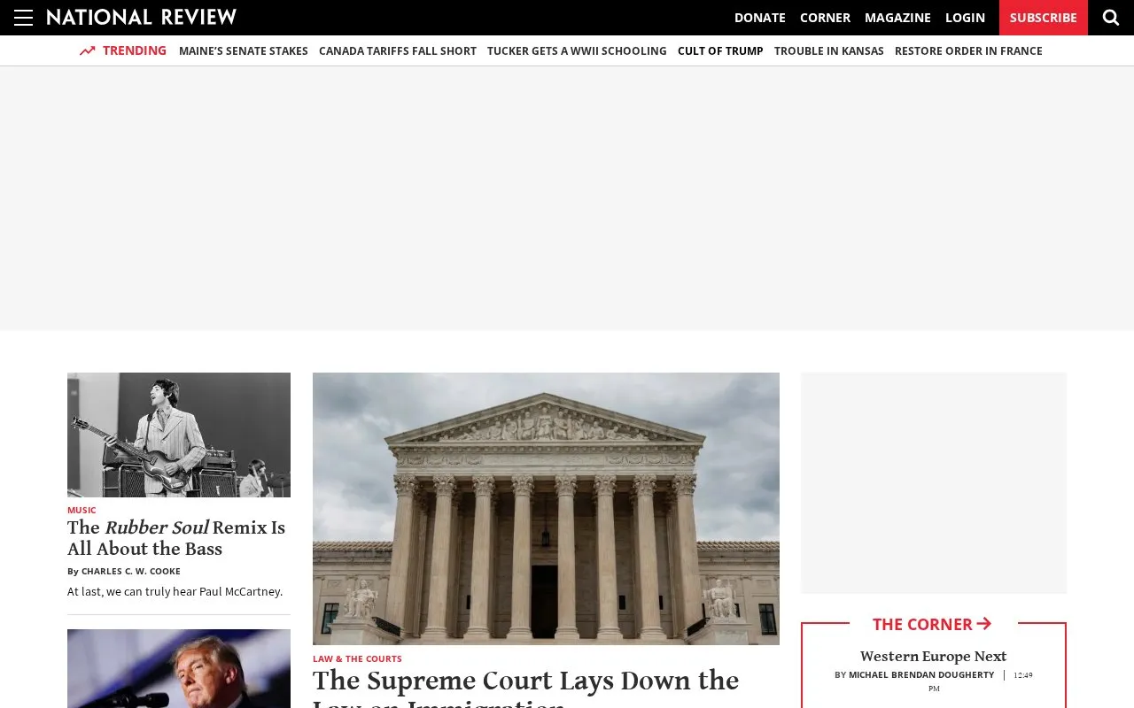 National Review homepage screenshot