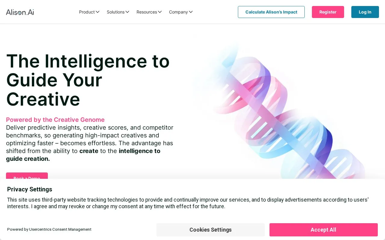Alison.ai homepage screenshot