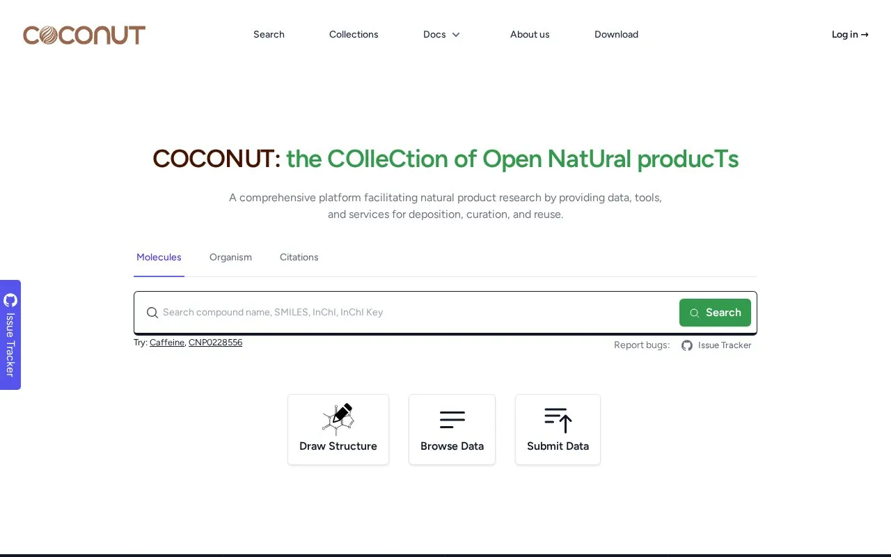 COCONUT homepage screenshot