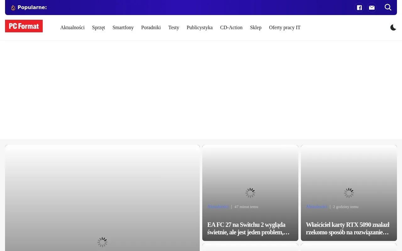 PC FORMAT homepage screenshot