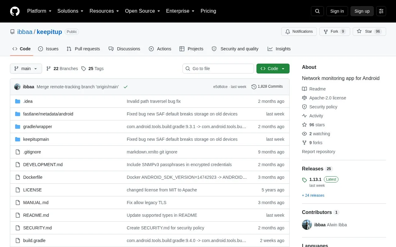 keepitup homepage screenshot