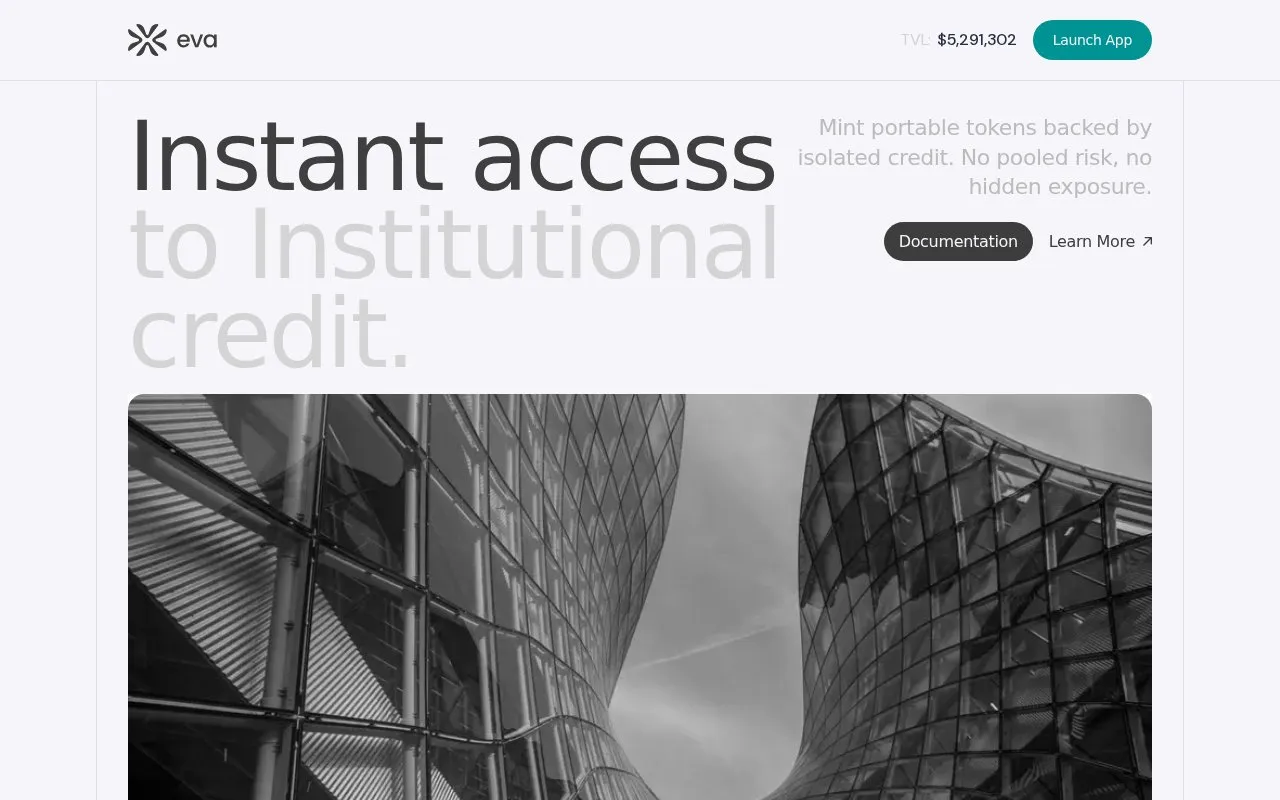 eva Markets homepage screenshot