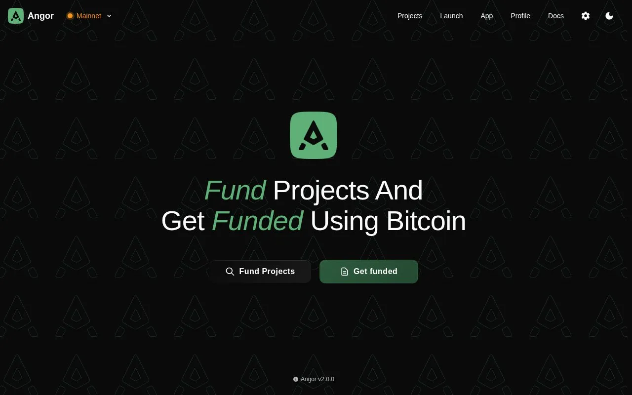 Angor homepage screenshot