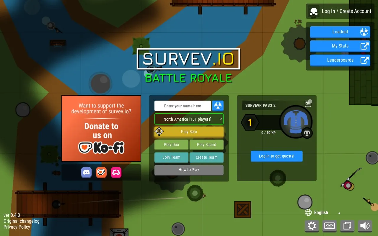 survev.io homepage screenshot