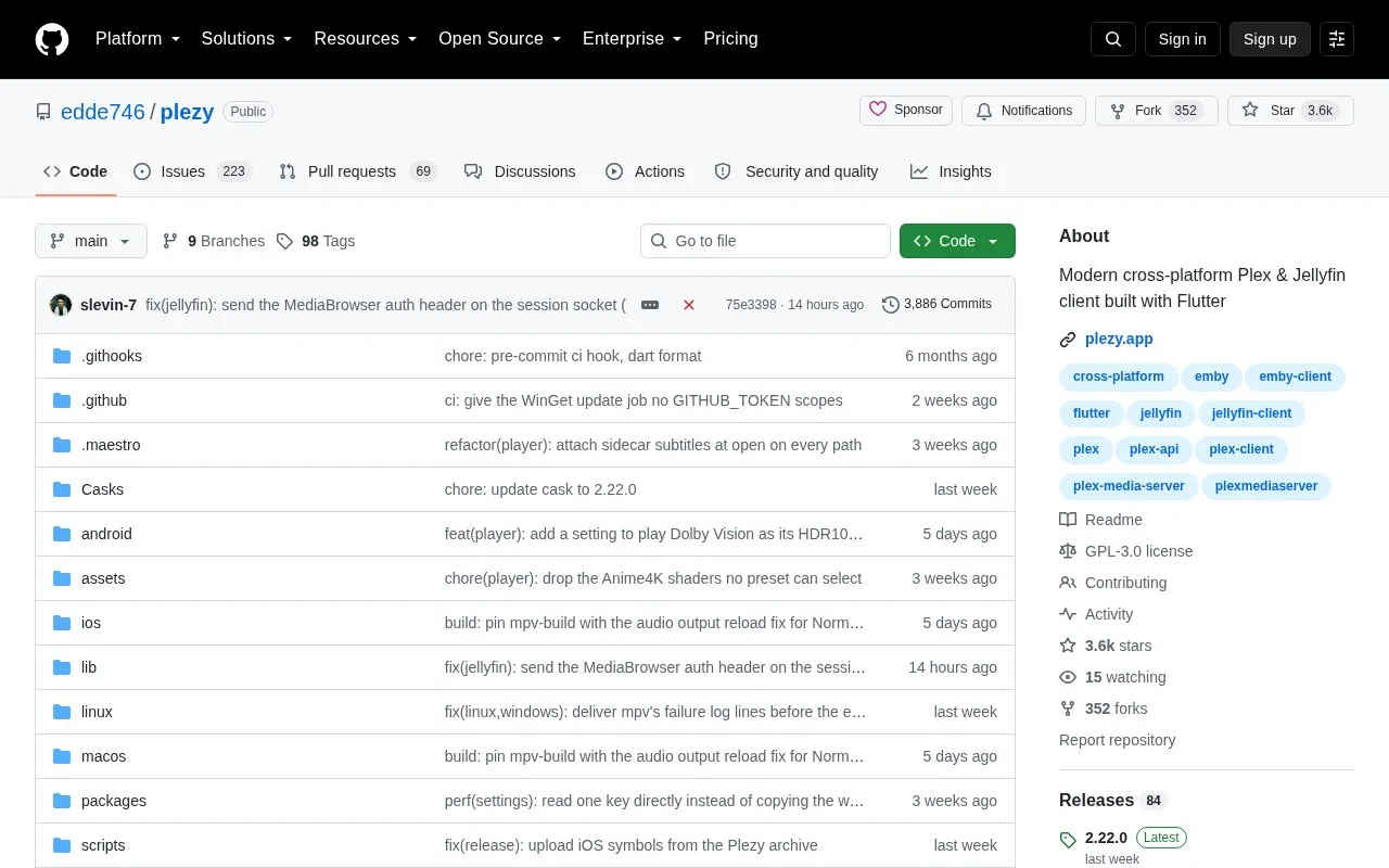 Plezy homepage screenshot