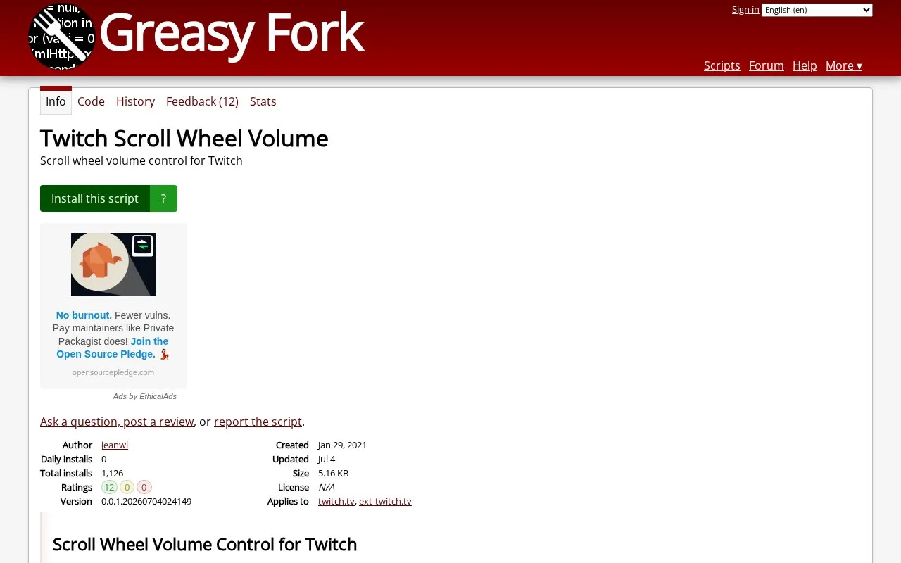 Twitch Scroll Wheel Volume homepage screenshot