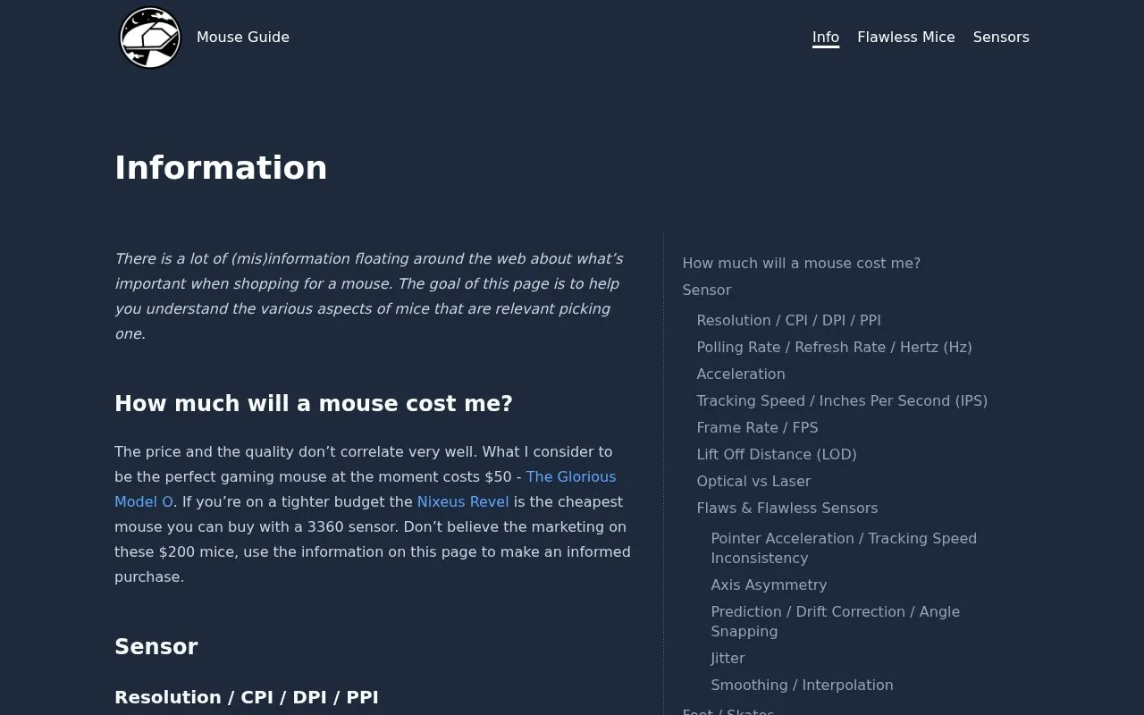 Sensor.fyi homepage screenshot
