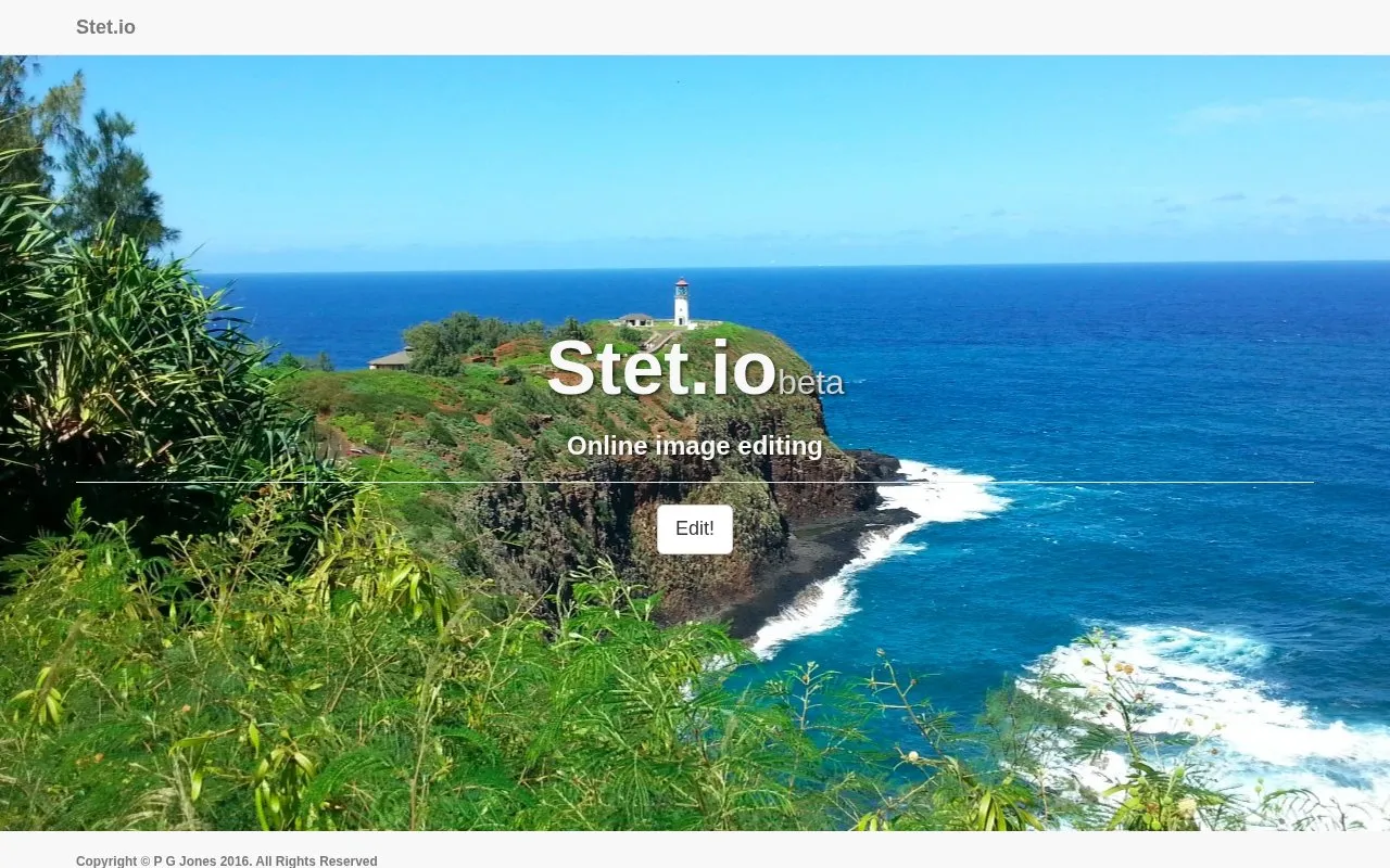 Stet homepage screenshot