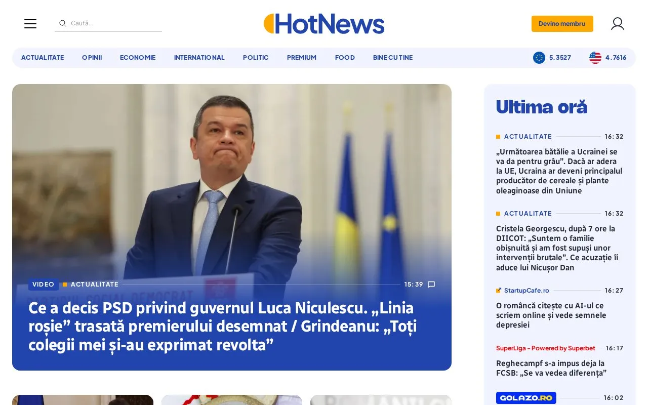 HotNews homepage screenshot