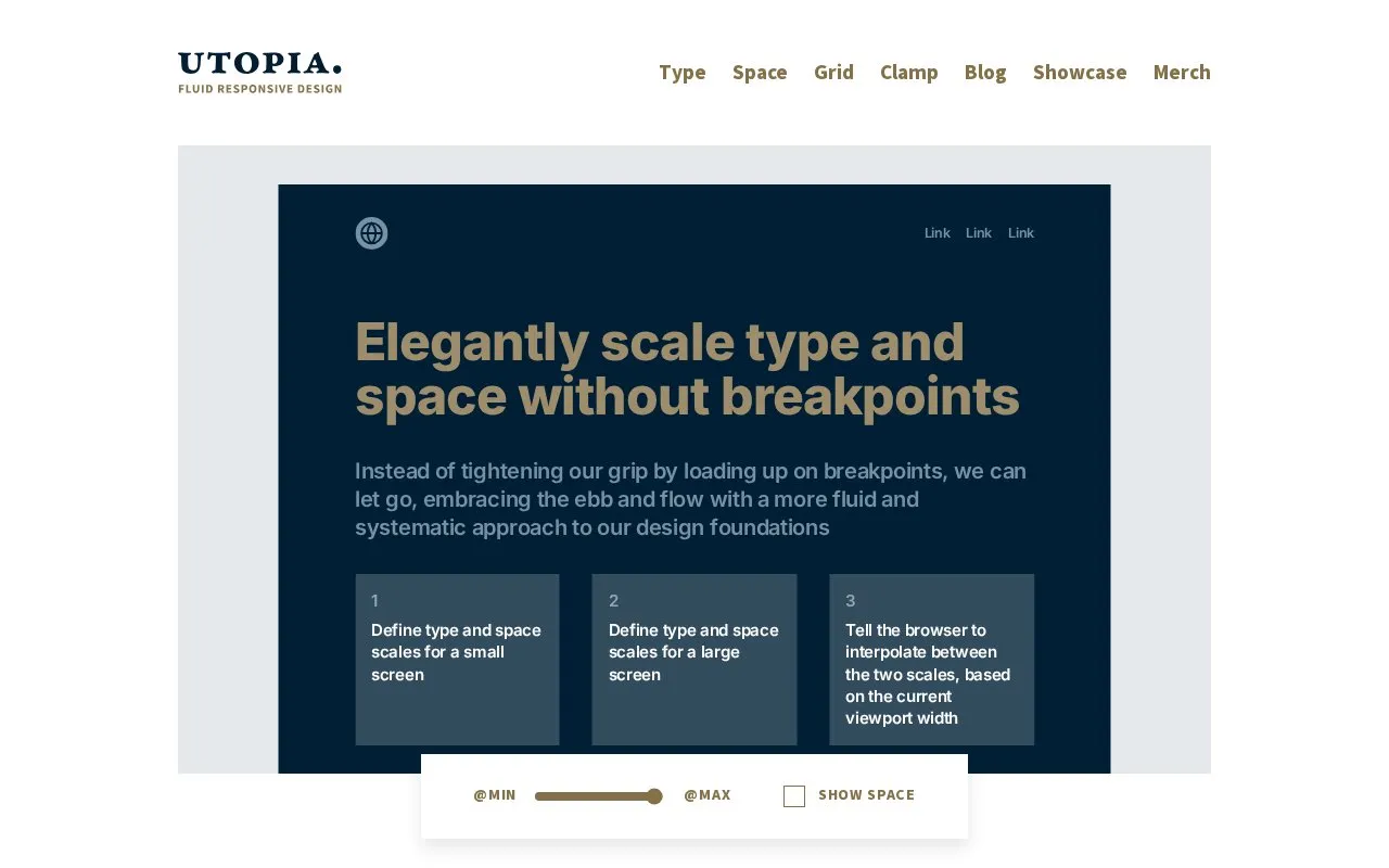 Utopia homepage screenshot
