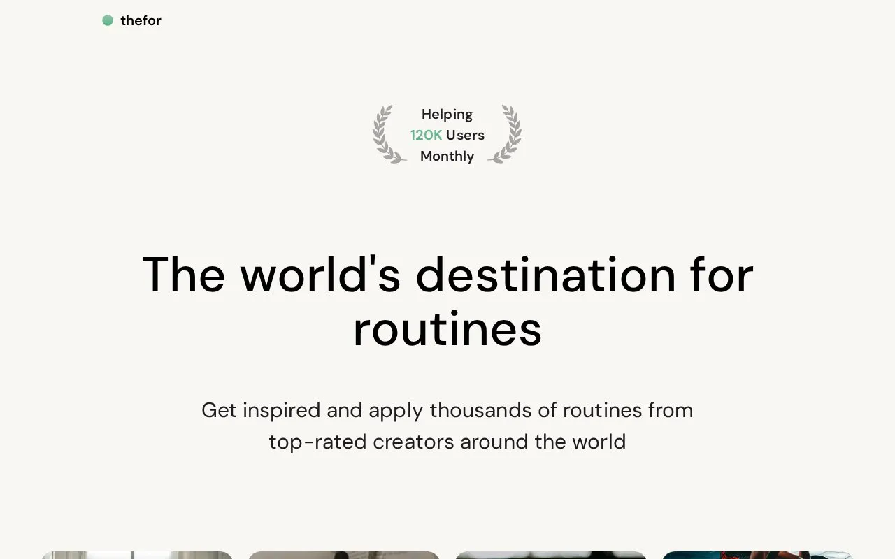 TheFor homepage screenshot