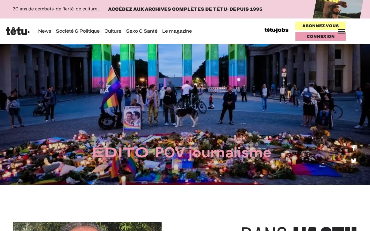 têtu· homepage screenshot