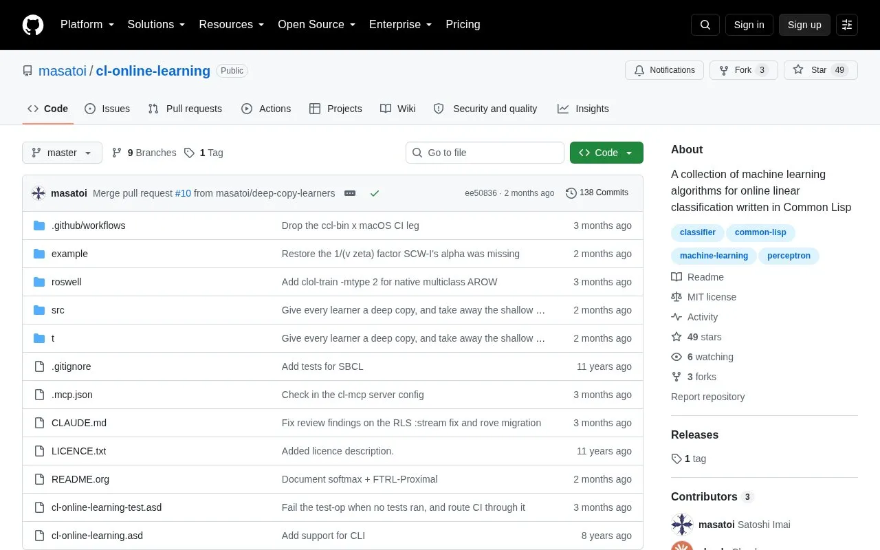 cl-online-learning homepage screenshot