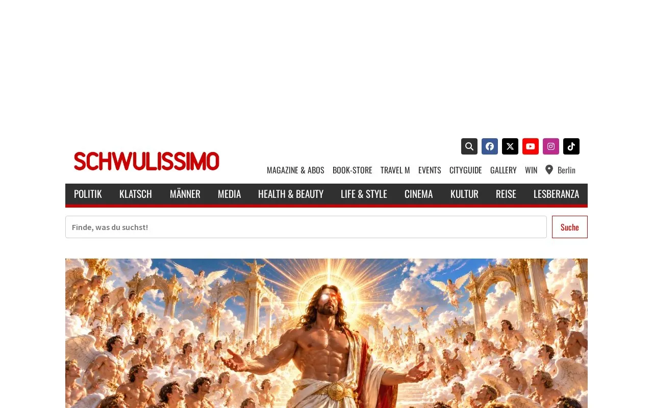Schwulissimo homepage screenshot