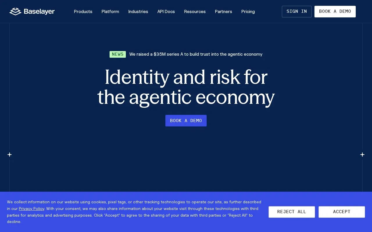 Baselayer homepage screenshot