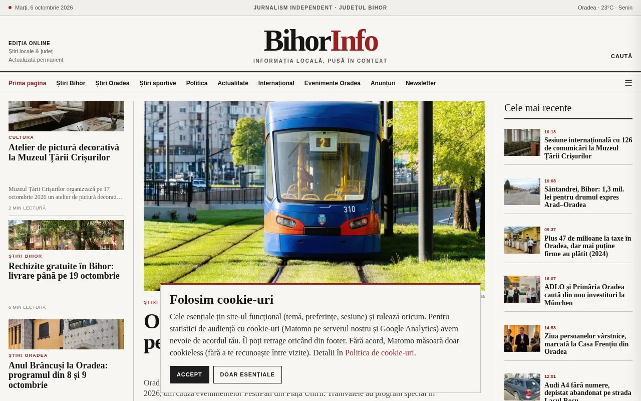 Bihor Info homepage screenshot