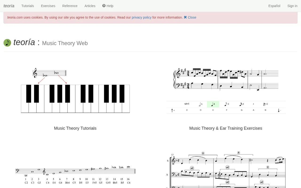 Teoria homepage screenshot