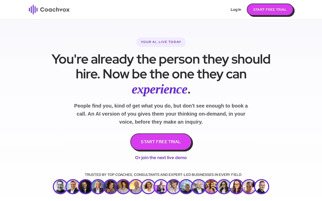Coachvox AI homepage screenshot