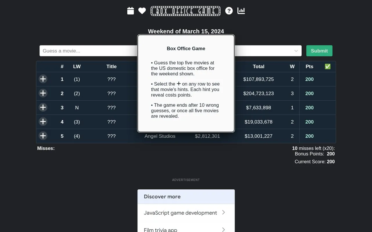 BoxOfficeGA homepage screenshot