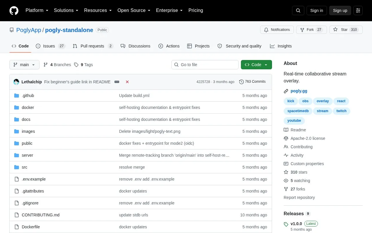 pogly-standalone homepage screenshot