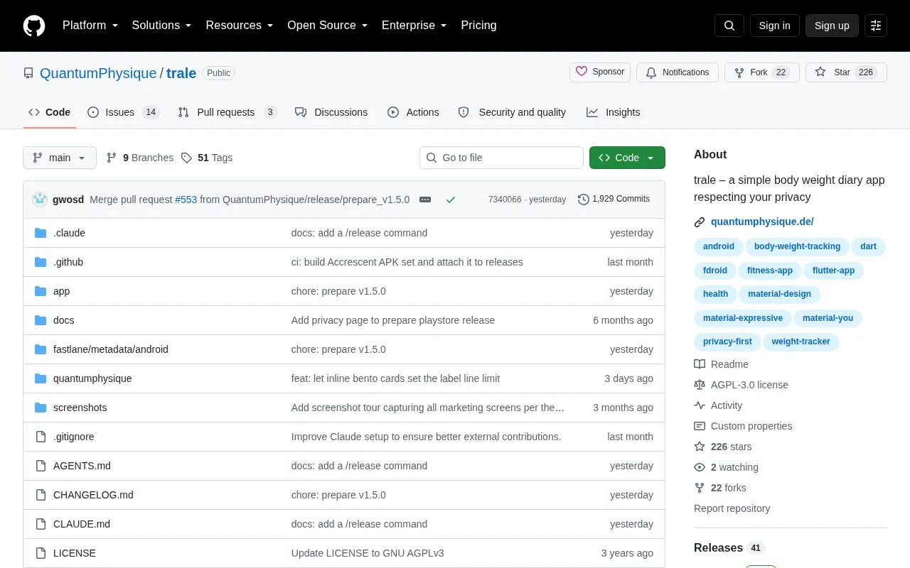 trale homepage screenshot