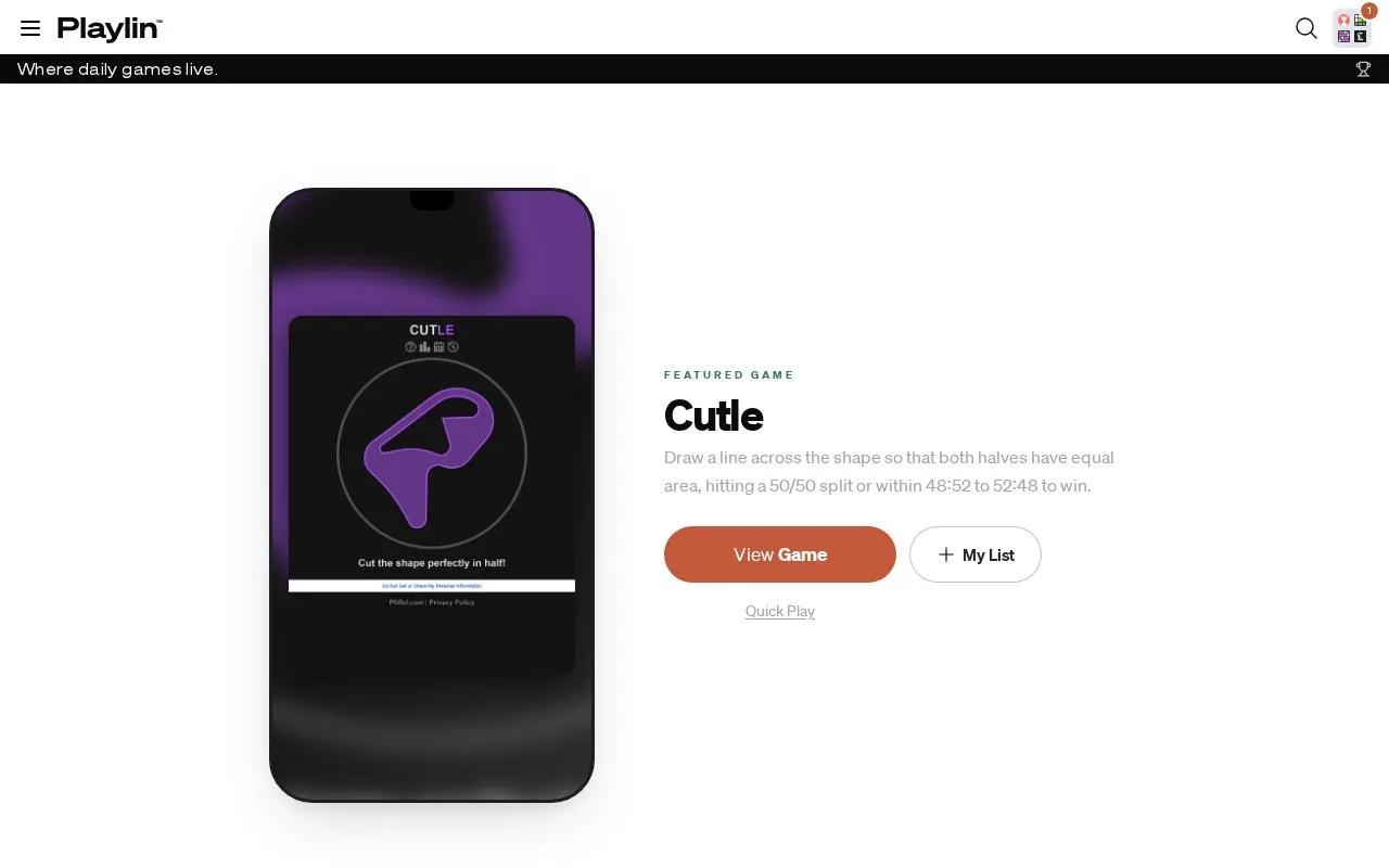 Playlin homepage screenshot