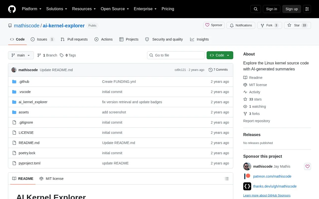 AI Kernel Explorer homepage screenshot