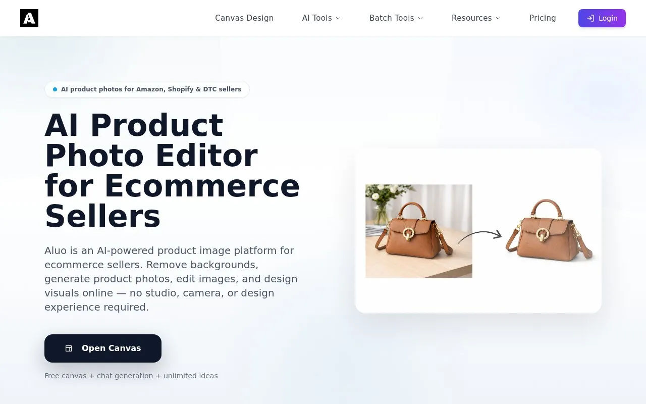 Aluo homepage screenshot