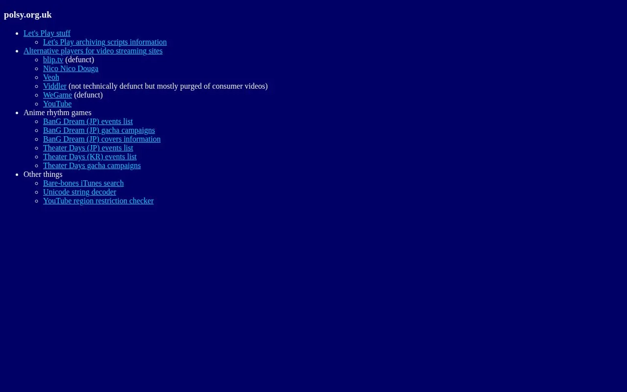 polsy.org.uk homepage screenshot