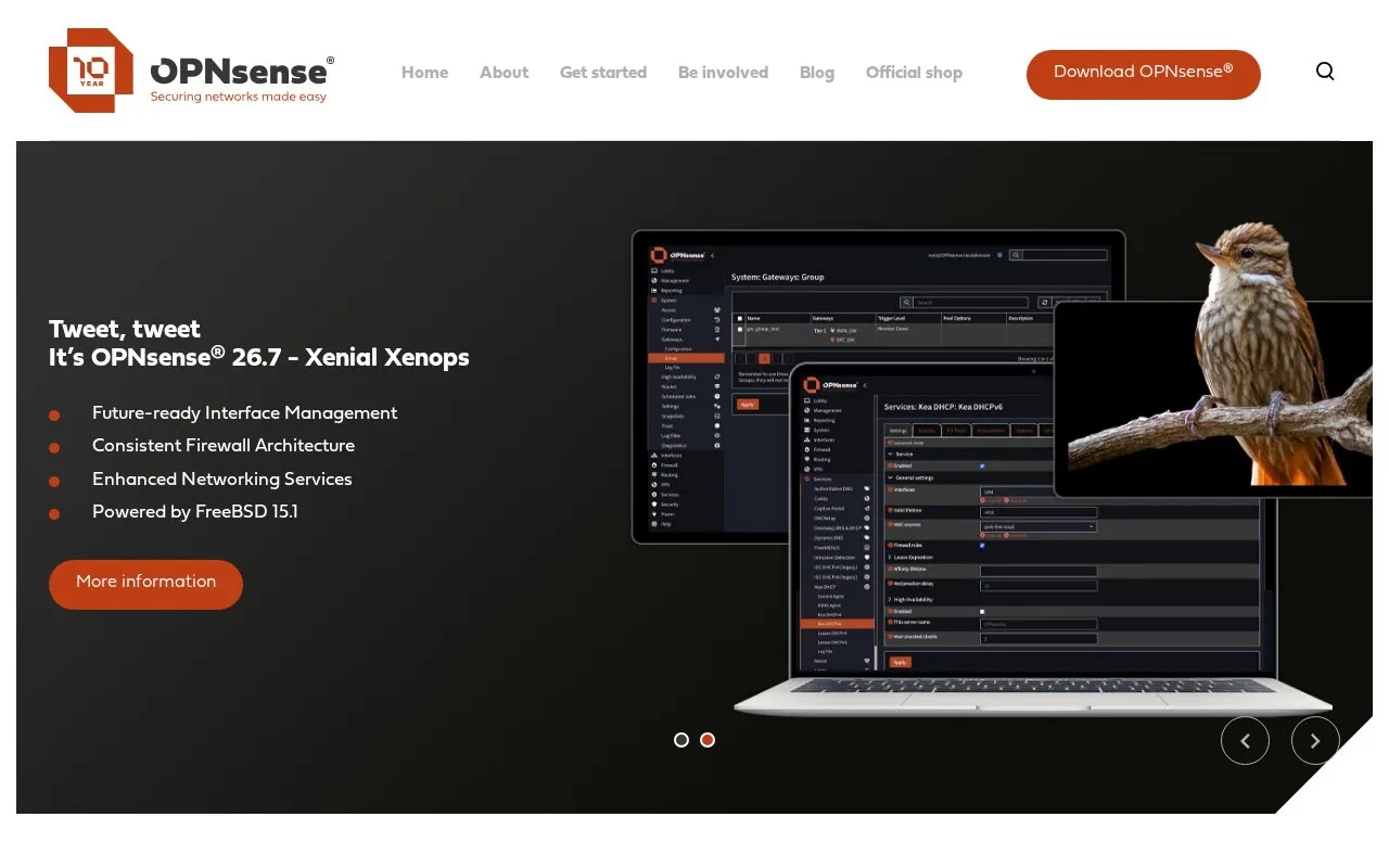 OPNsense homepage screenshot