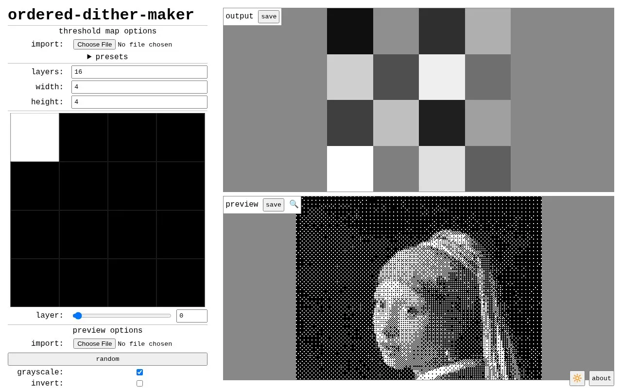 ordered-dither-maker homepage screenshot