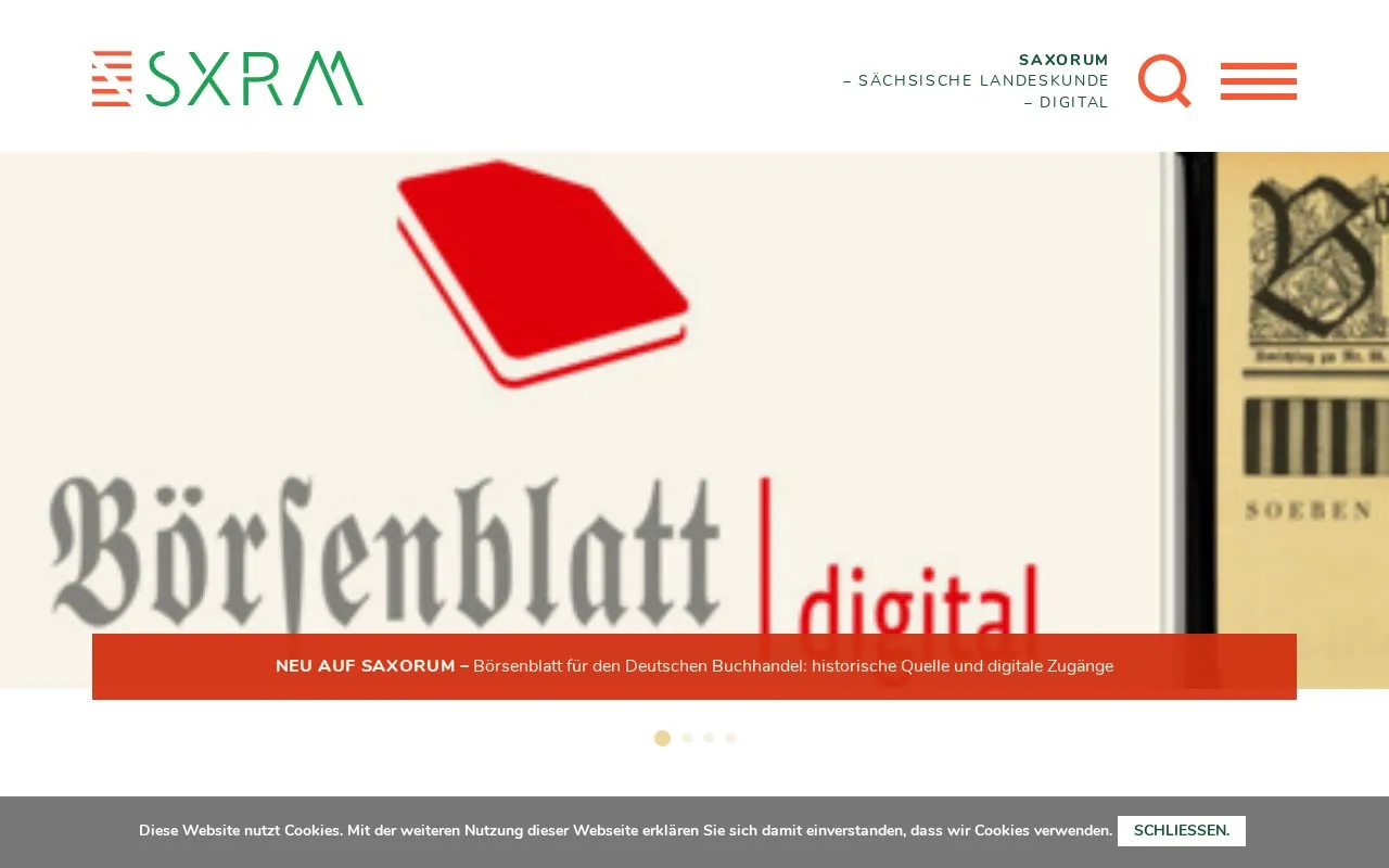 Saxorum homepage screenshot