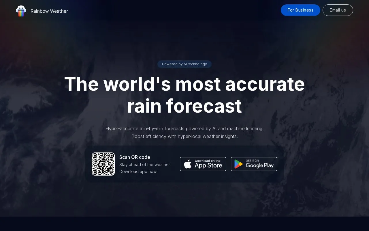 Rainbow Weather homepage screenshot