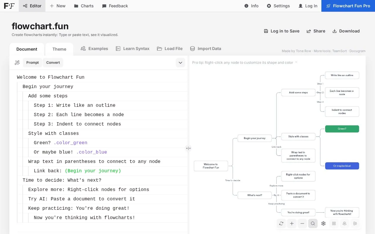 flowchart fun homepage screenshot