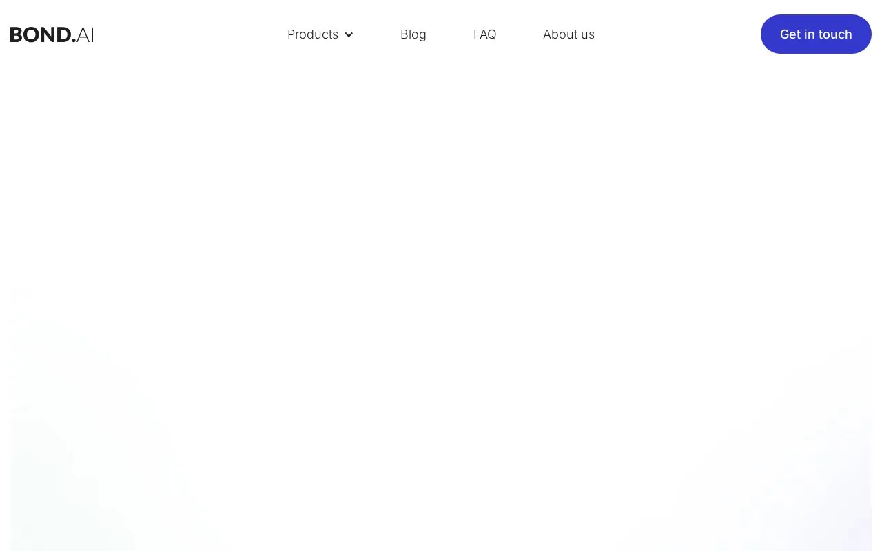BOND.AI homepage screenshot